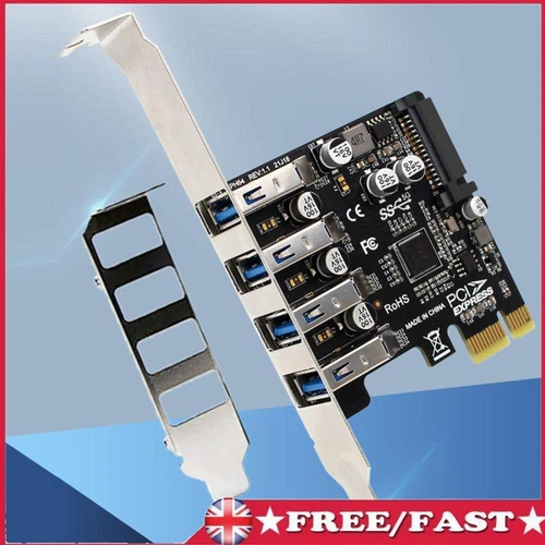 4 Port PCIe USB 3.0 HUB Adapters 5Gbps PCI-E Extender Adapter Card for Desktop