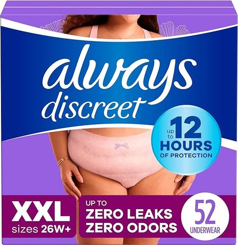 Always Discreet Incontinence Underwear for Women S/M/L/XL/2XL Maximum Absorbency - Picture 11 of 11