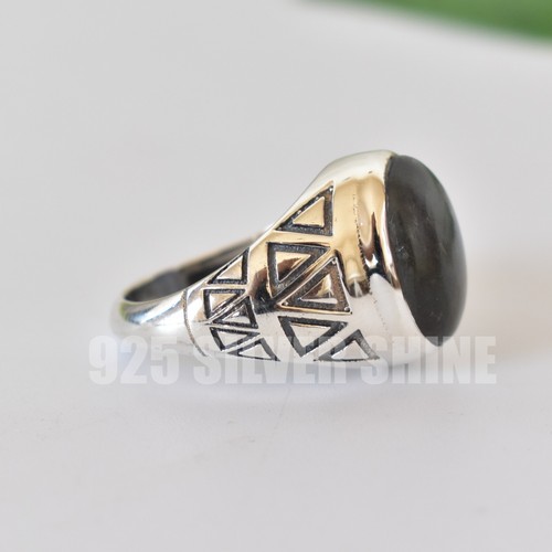 LABRADORITE NATURAL GEMSTONE 925 STERLING SILVER HANDMADE JEWELRY RING 3 TO 12 - Picture 4 of 10