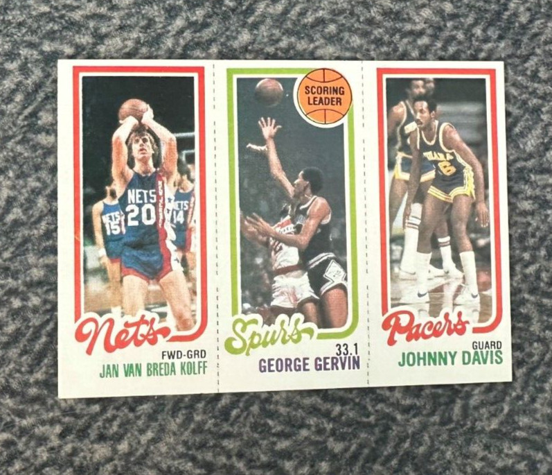 Jan van Breda Kolff / George Gervin / Johnny Davis #117 / 162 / 204 Basketball Cards 1980 Topps trading card — raw and PSA graded price guide