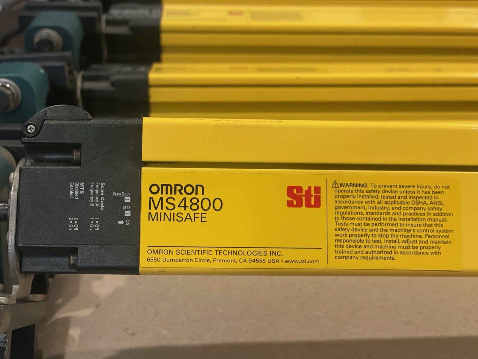 Omron MS4800 MINISAFE Light Curtain Receiver ONLY MS4800S-30-1560-R
