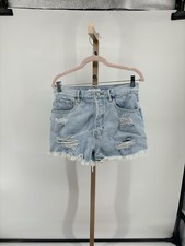 PacSun Vintage High Rise button fly jean shorts distressed size 30 100 Cotton