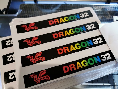 DRAGON 32 Computer Ultimate Replacement Repro Matt Vinyl Sticker / Badge x 2 - Picture 4 of 4