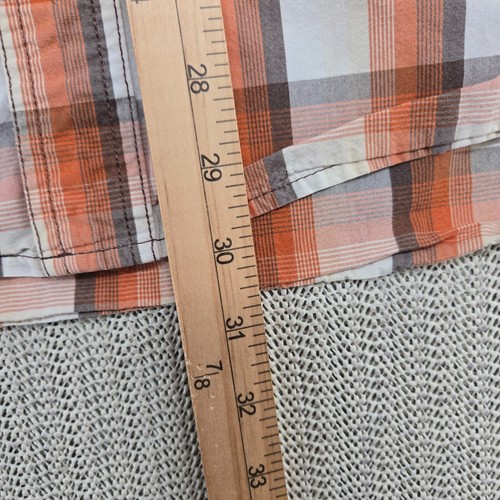 Carhartt Shirt Men 2XL XXL White Orange Plaid Relaxed Fit Short Sleeve Button Up - Picture 5 of 8