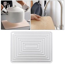 Waterproof Non Slip Drying Pad Dish & Utensil Draining Board Sink Cover white