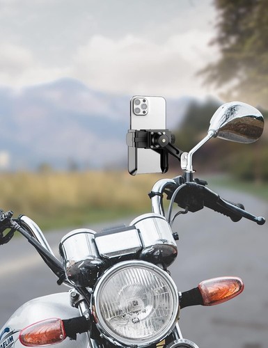 Support téléphone moto ABS 3,5-7 pouces rotatif dégagement rapide anti secousse - Photo 9 sur 9