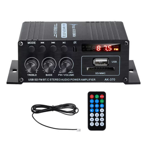 Digital Amplifier Bluetooth HIFI Mini Stereo Audio USB FM Home Car W/Remote