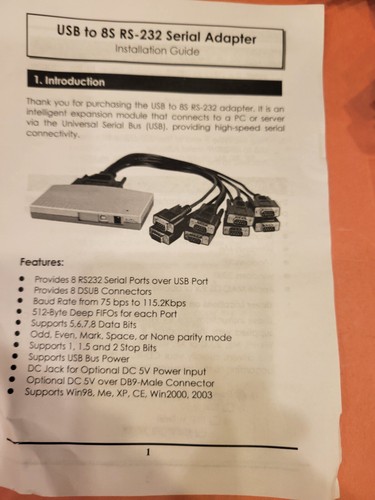 Cablemax 8 Port Serial USB TO RS-232/ ADAPTER - Picture 4 of 8