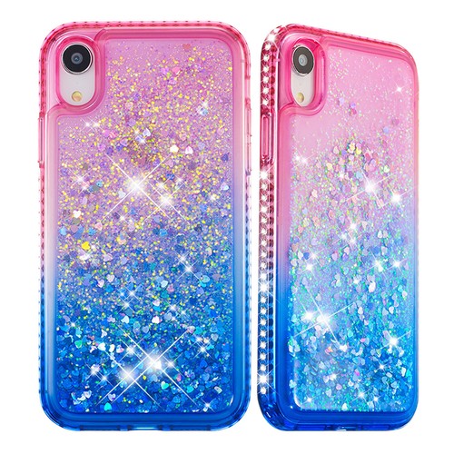 Funda para iPhone X XS XR XS Max Líquido Brillo Diamante Parachoques Estuche para Niñas - Imagen 3 de 26