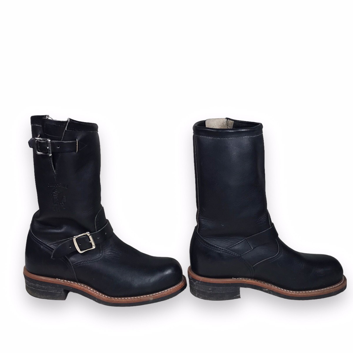 Chippewa 27899 Black Leather Steel Toe Motorcycle Engineer Boots 8 