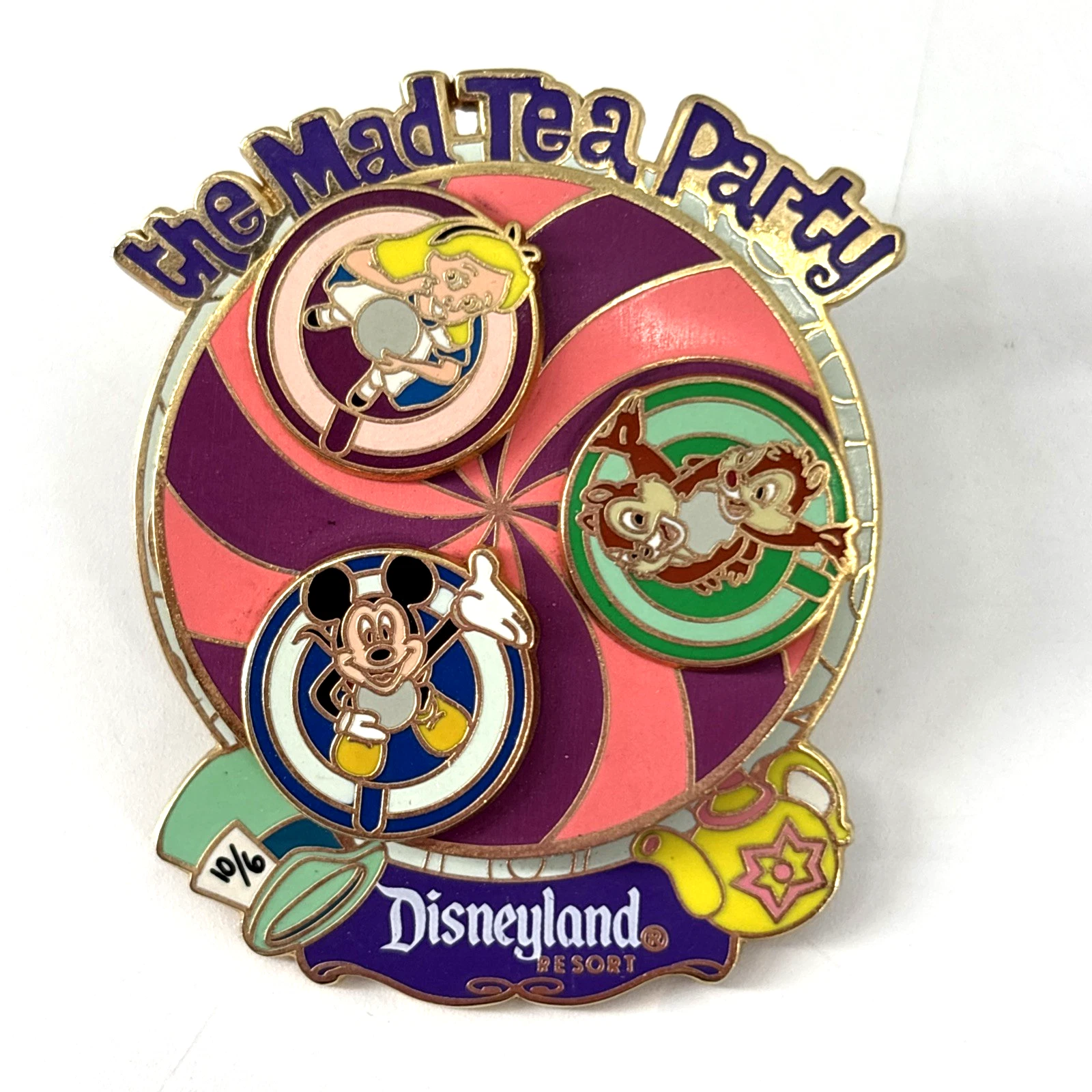 Disney's Alice in Wonderland The Mad Tea Party Spinner Pin 2006