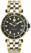 Versace VEAK00518 V-Race Diver black silver gold Stainless Steel Men's Watch NEW