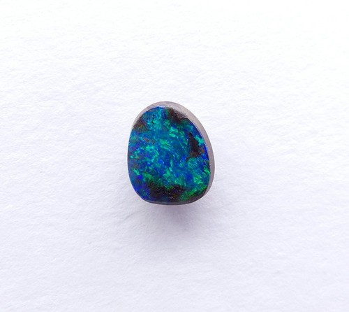Australian Boulder Opal Solid Natural Opal Blue Green 8x7x2.5mm 1.3ct 11979 - Bild 2 von 5