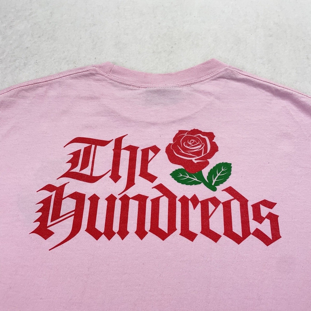The Hundreds Big Rose Embroidered T-Shirt Short Sleeve Pink Mens