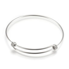 30pcs 304 Stainless Steel Bracelets Making Findings Adjustable Bangle 2-1/2" DIA