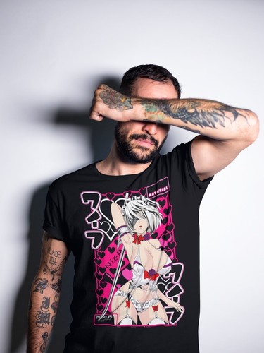 Anime Cyber Punk T-shirt, Nier Automata Tee, YoRHa 2B Kawaii Waifu Gift Shirt - Picture 4 of 11
