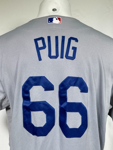 Yasiel Puig #66 Los Angeles Dodgers Majestic Authentic Gray Road Jersey Men's 48 - Picture 2 of 15
