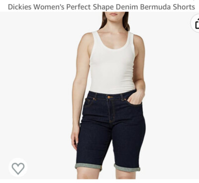 Dickies Women's Perfect Shape Denim Bermuda Shorts - Size 6