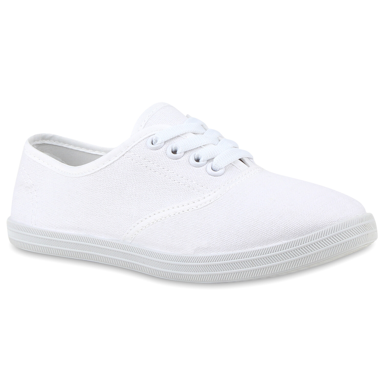 Damen Sneaker Low Aus Stoff – Grau Basic, Schnürer, Freizeitschuhe, Flache Sohle, Gr. 36-40 Verfügbar