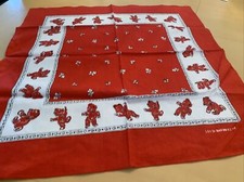 Nicky scarves children scarf wrap red white with bears.54 x 54 cm cotton