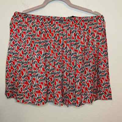 Zara red zebra animal print mini skirt