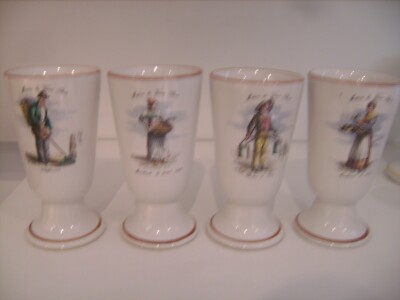 Set von 4 Mazagranen aus Steingut ''métiers du Vieux Paris'' sehr guter Zustand
