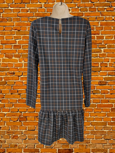 WOMENS VERO MODA SIZE S SMALL BLACK LONG SLEEVE CHECK DRESS SHIFT CASUAL STRETCH - Picture 4 of 5