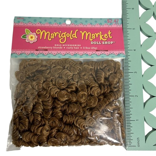 Marigold Market Doll Shop Strawberry Blonde Curly Hair For Doll Making Curls New - 第 6/12 張圖片