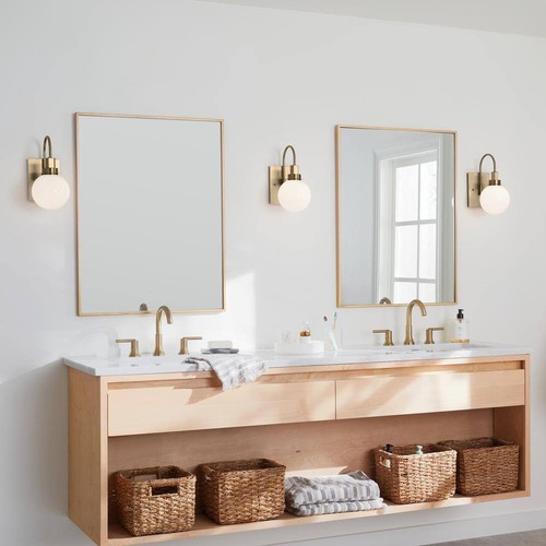 KICHLER 11.5 in. 1-Light Champagne Bronze Bathroom Wall Sconce w/ Opal Glass - Picture 4 of 12