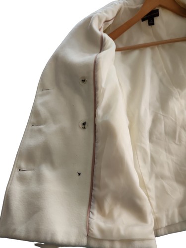 Dana Buchman Off White Women's Pea Coat Size M - Picture 6 of 13