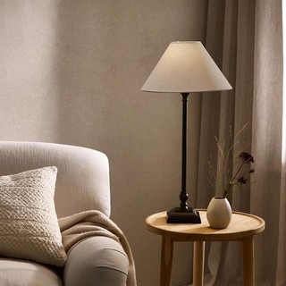The White Company Portable Harris Table Lamp Rechargeable Light Black/Natural
