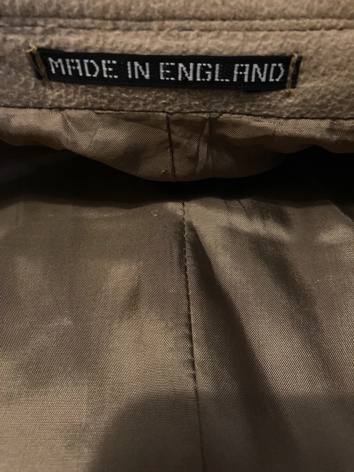 Abrigo Maitland Of England Para Hombres 40 Lana Mezcla Cachemira Forrado Satén Trinchera De Colección Foto 3 de 4