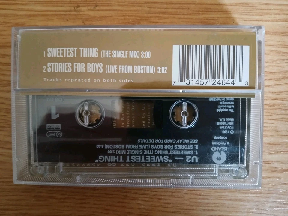U2-Sweetest Thing (1998) *Cassette Single* Fully Play tested,Audio VG - Image 4 of 4