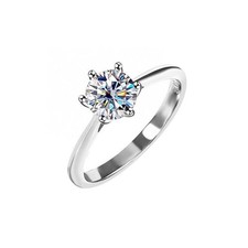 1-3 CT Round Cut Moissanite Solitaire Engagement Ring Real 925 Sterling Silver