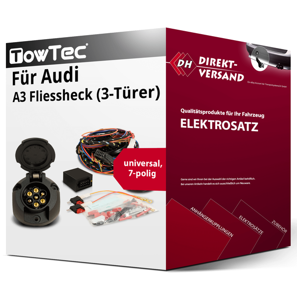für Audi A3 Fliessheck (3-TüRer) Typ 8L Elektrosatz 7Polig Universell Neu-image
