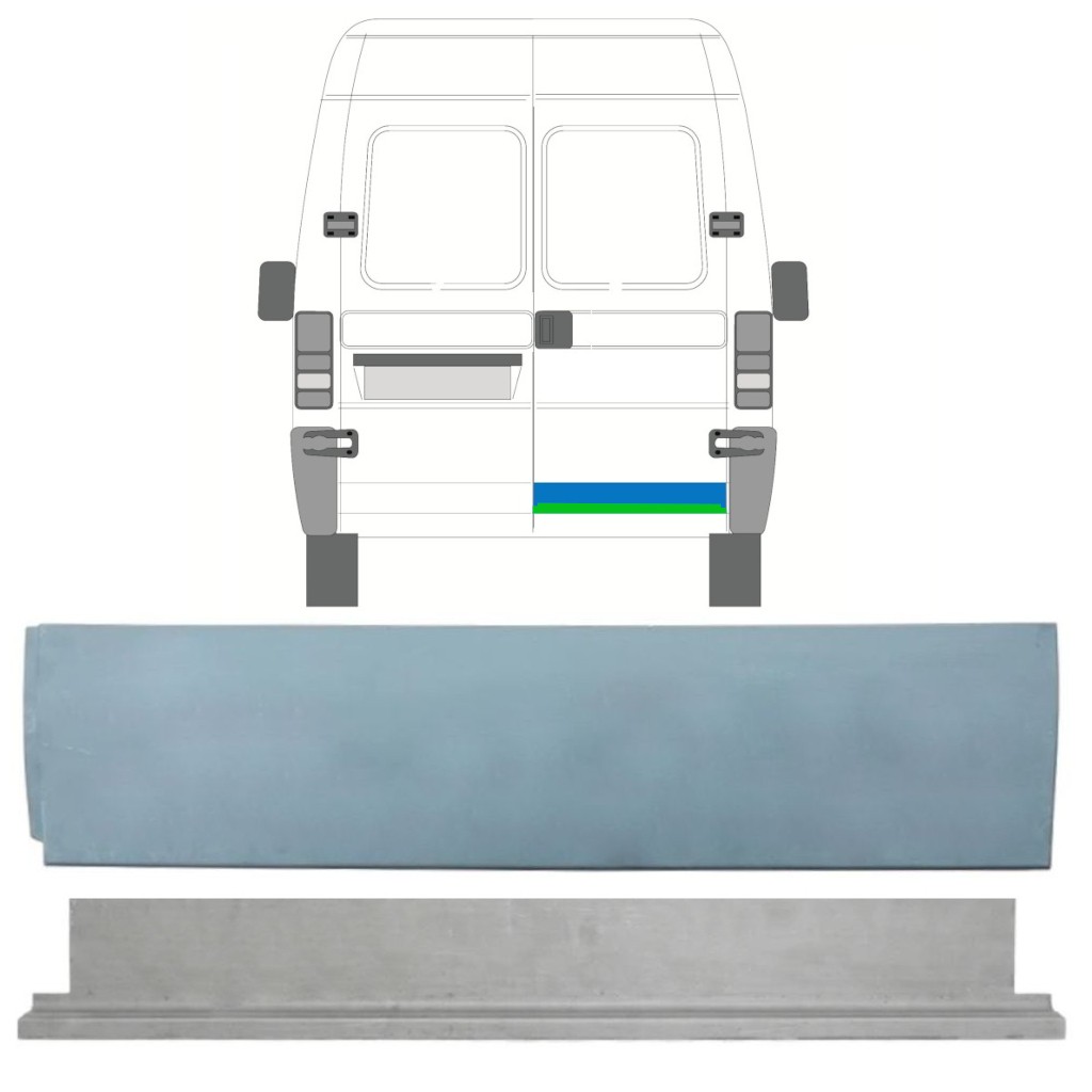 Inner and outer rear door repair panel for Peugeot Boxer 1994-2002 / Right / Set