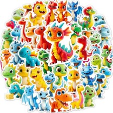 3D Dinosaur Stickers for Kids 56 PCS Cool Dino 1.65-2.5 Inches, Colorful