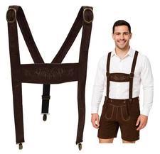 Lederhosen Suspenders Mens German Oktoberfest Bavarian Alpine Costume Accessory