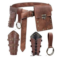 Renaissance Belt Pouch Purse Viking Bracer Hook Halloween Set Medieval Festiv...