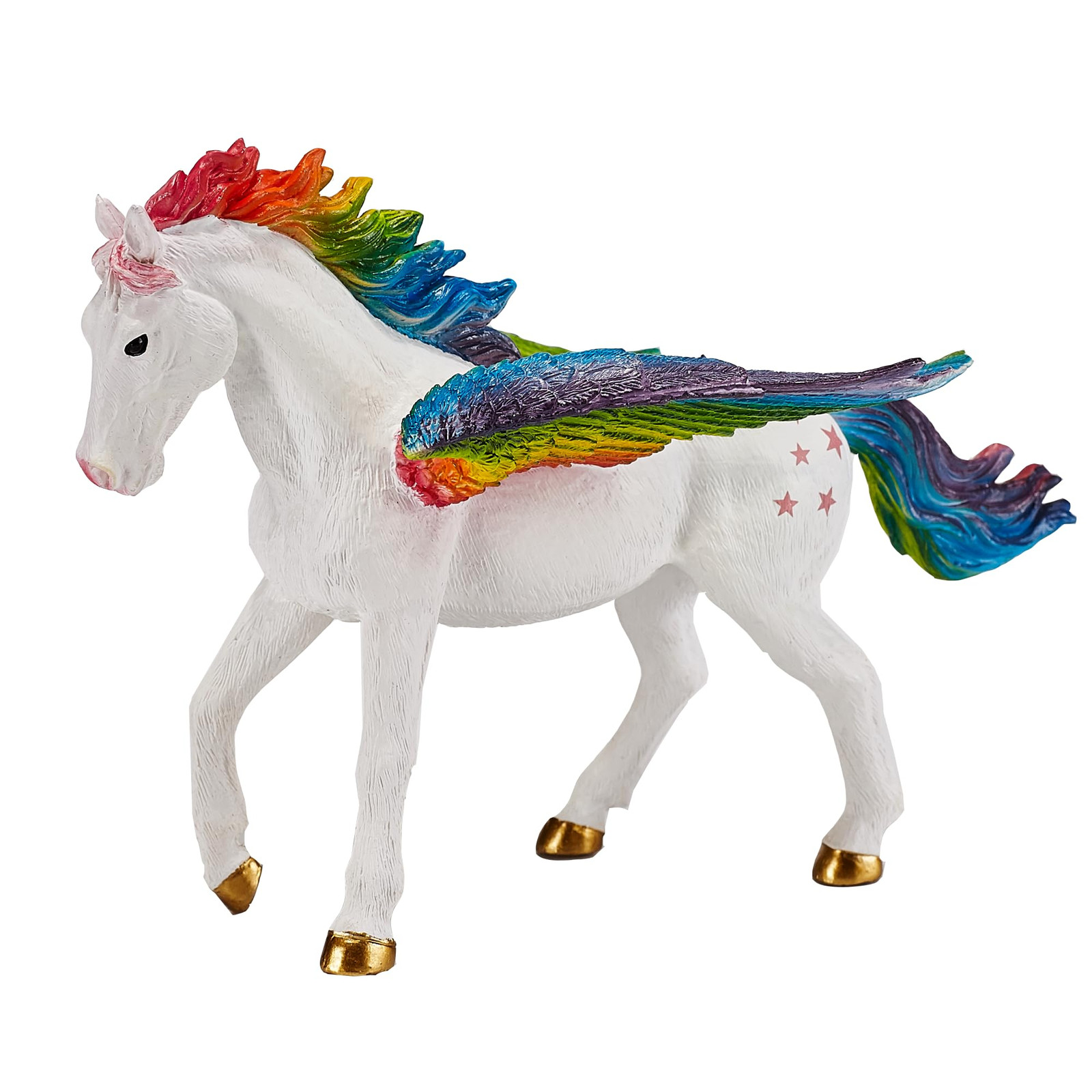 Rainbow Pegasus Realistic Fantasy Toy Replica Hand Painted Figurine 7.3 x 5.1...