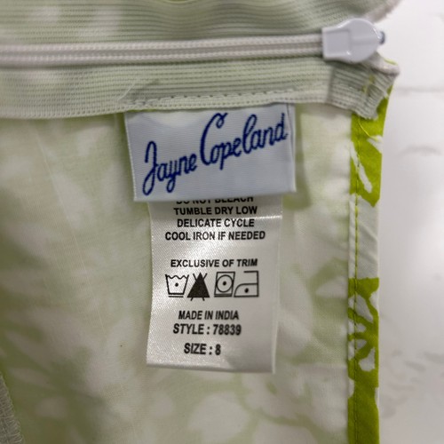NWT Jayne Copeland Green Floral Halter neck Vintage Dress Girls Size 8 - Picture 3 of 7