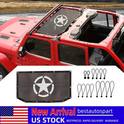 Star Car Bikini Top Mesh Sun Shade Cover Net Anti-UV For Jeep Wrangler JL 2018+
