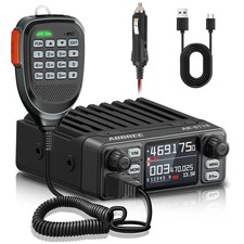 GMRS Mobile Radio,25W Long Range Repeater Capable Base Two Way Black