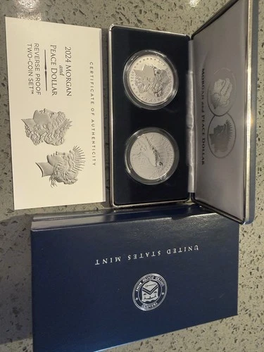 2024 Morgan And Peace Dollars Reverse Proof 2-coin Set With COA