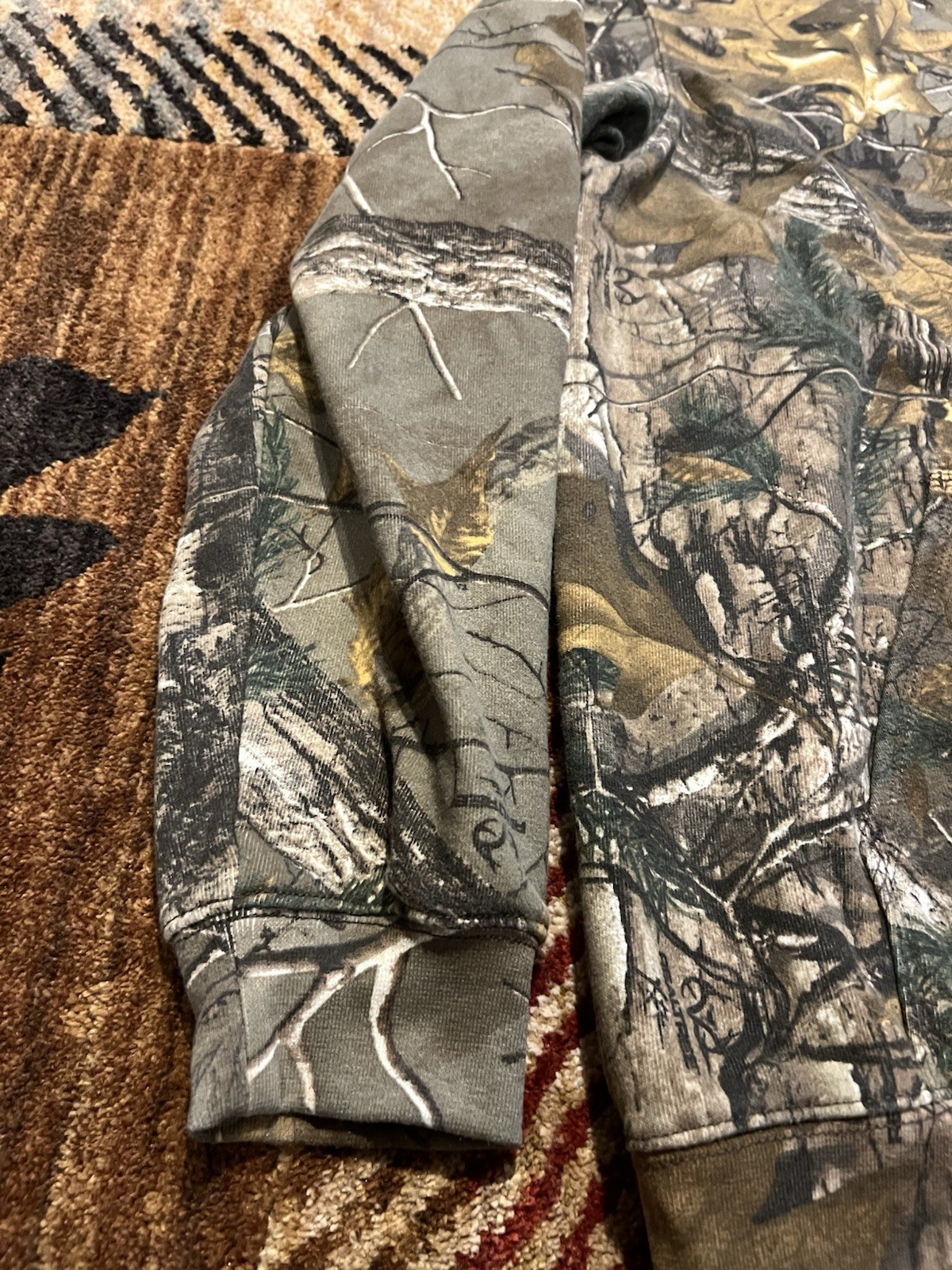 🟧🪚 CARHARTT LOGGING REALTREE CAMO HOODIE HOODED ZIP SWEATSHIRT LARGE K289 977 image 7