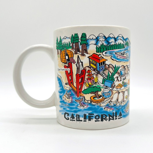 California 1994 Cartoon Map Coffee Mug Vintage Souvenir Gift Creations Arleta