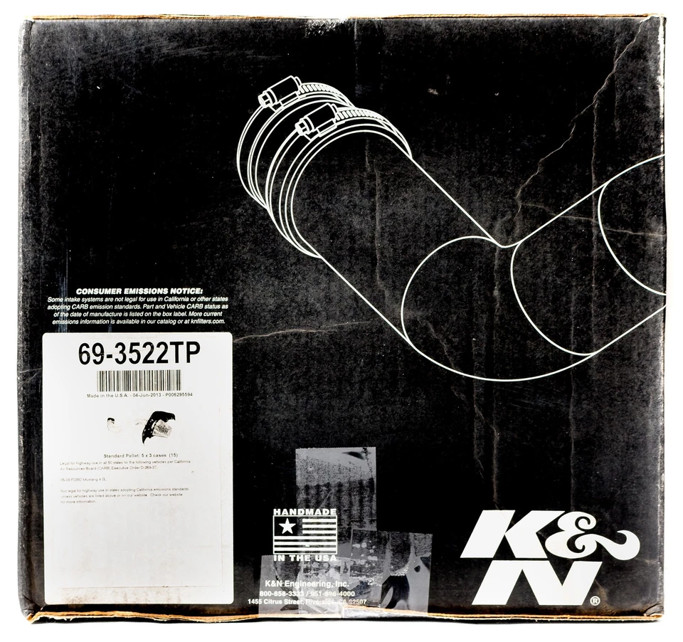 Sistema de admisión de aire K&N Performance para motor Ford Mustang V6 4L 05-09 69-3522TP Foto 4 de 4
