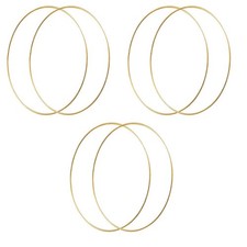 HOHIYA 12 Metal Floral Hoop Rings 6 Pack 4 mm Thick Gold Wreath Hoo
