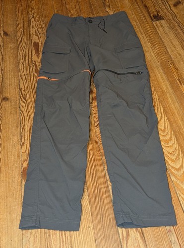 Rei Co-Op Sahara Convertible Pants Boys Size L Gray 28" Inseam Nylon Hiking