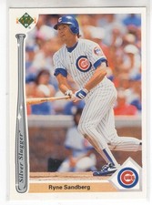 1991 UD UPPER DECK RYNE SANDBERG SILVER SLUGGER INSERT #8